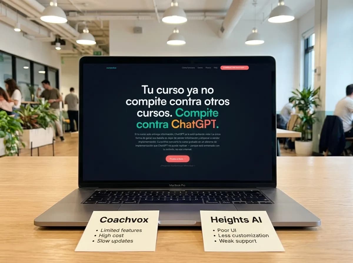 Coachvox vs Heights AI: cuál elegir para cursos (2026) — vista previa