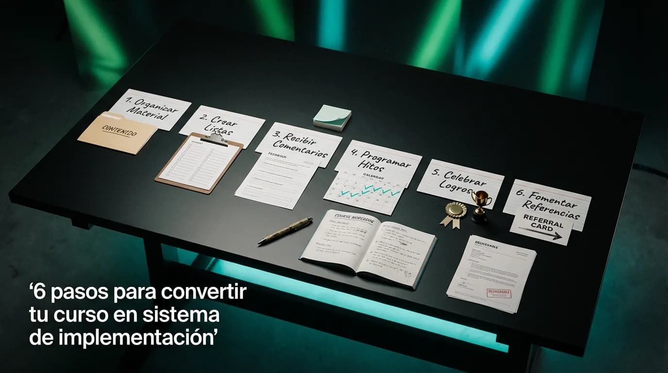 6 pasos para convertir tu curso en sistema de implementación