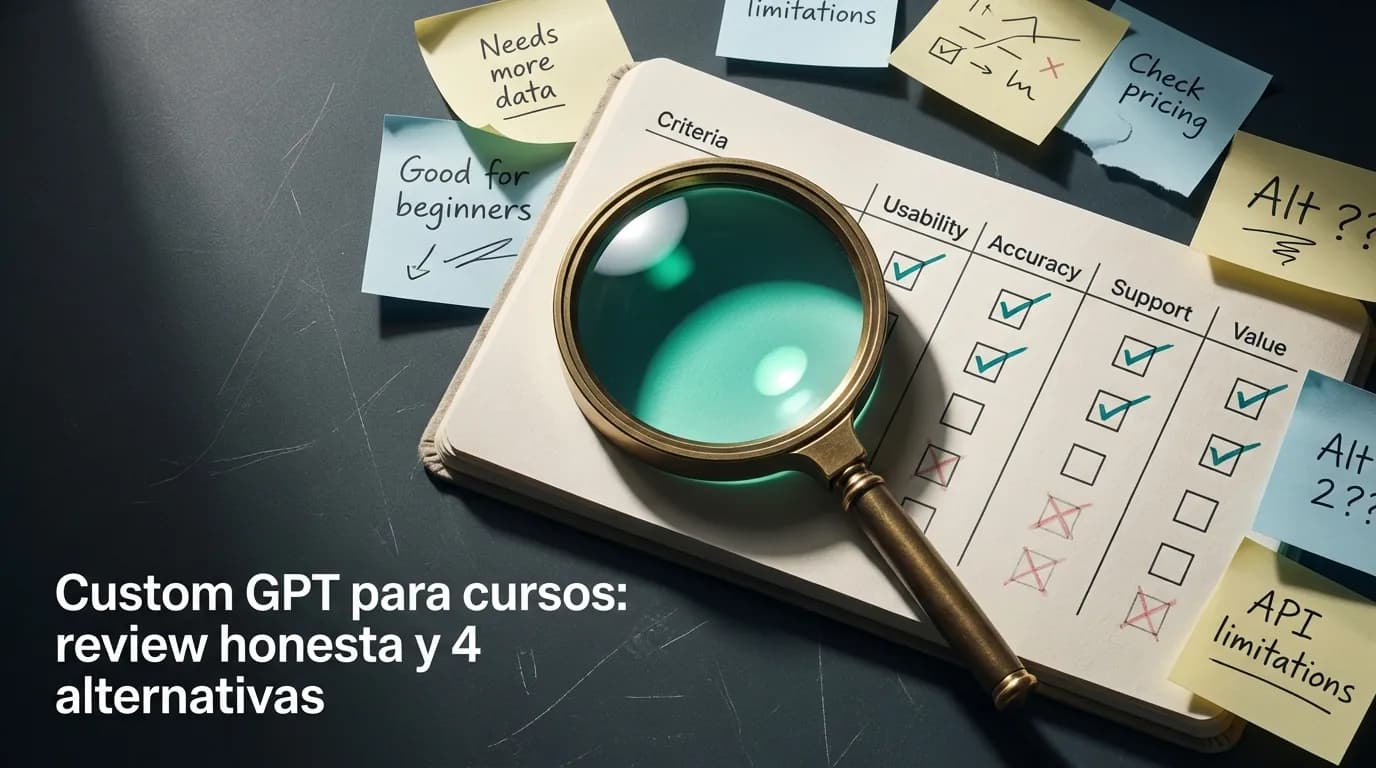 Custom GPT para cursos: review honesta y 4 alternativas